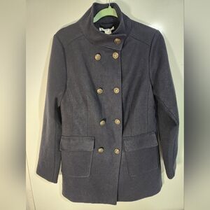 Gorgeous Women's Double-Breasted Navy Coat, Size Large  NWOT